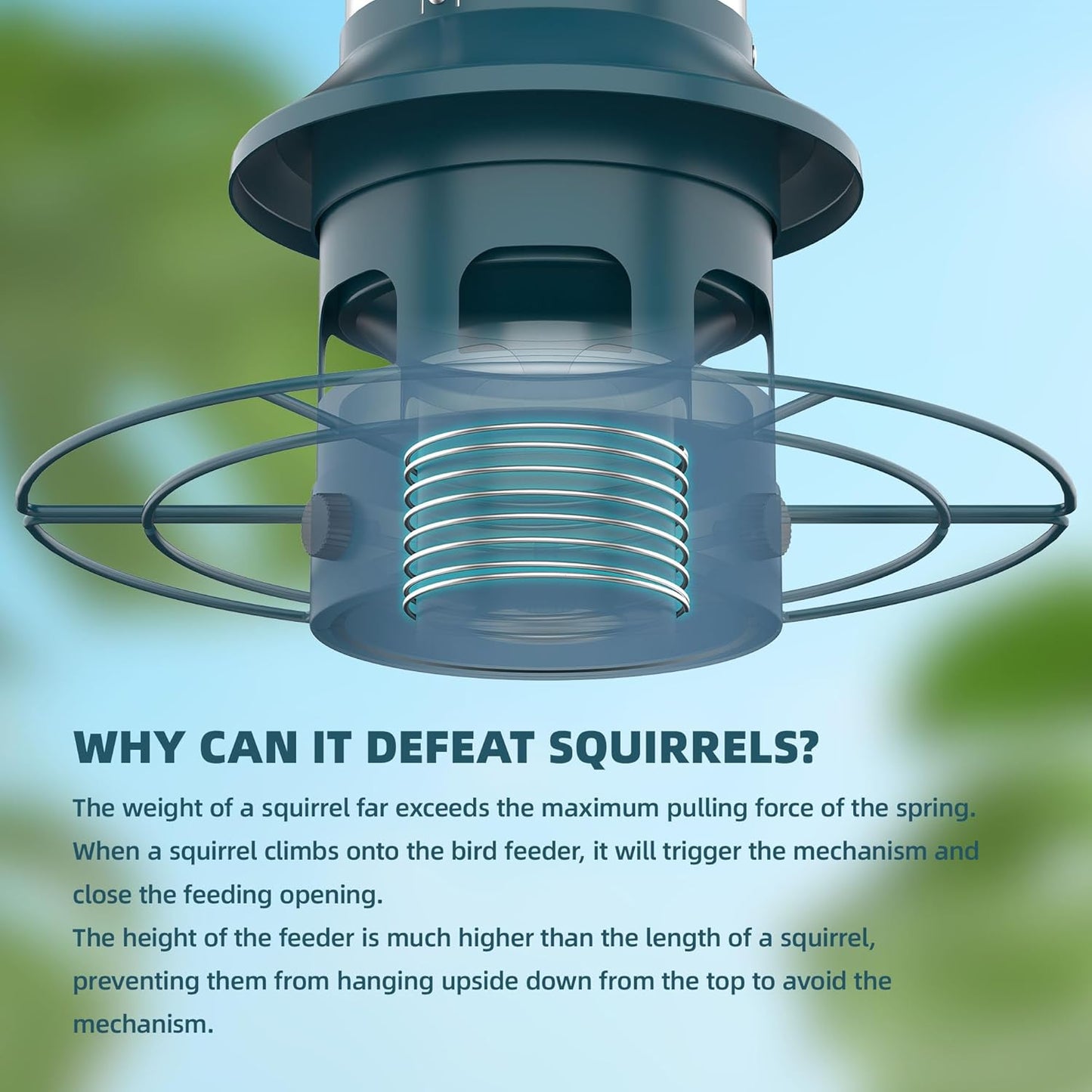 Bird Feeder,Metal Squirrel Proof Bird Feeders for Outdoors Hanging 4.0 LB Capacity,Easily Beat Squirrels,Attracting Finch,Cardinal,Chickadee