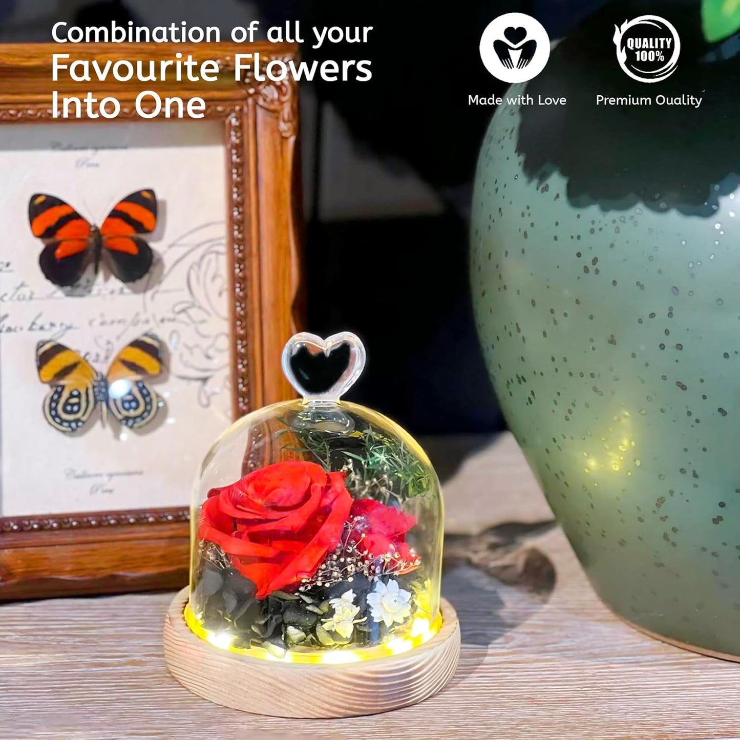 Flowers, Roses, Gifts - Preserved Flower Bouquets - Forever Roses Birthday Gifts for Women, Christmas, Mothers Day - Fresh Flowers That Last - Flowers for Delivery - Battery Included