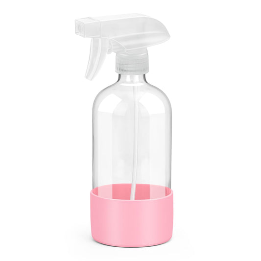 Glass Spray Bottles with Silicone Sleeve Protection, Empty 16 oz Refillable Containers, Reusable Spray Bottles with Adjustable Nozzle for Hair, Cleaning Solutions, 1 Pack Pink