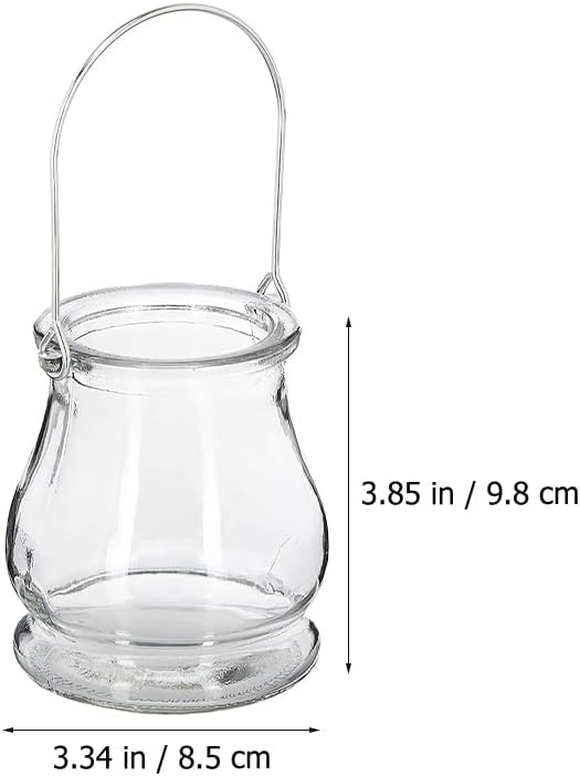 8PCS Hanging Glass Candle Holder: Hanging Glass Vase Air Plant Succulent Vase Hanger Plant Terrariums Orbs Air s for Party Wedding Centerpiece