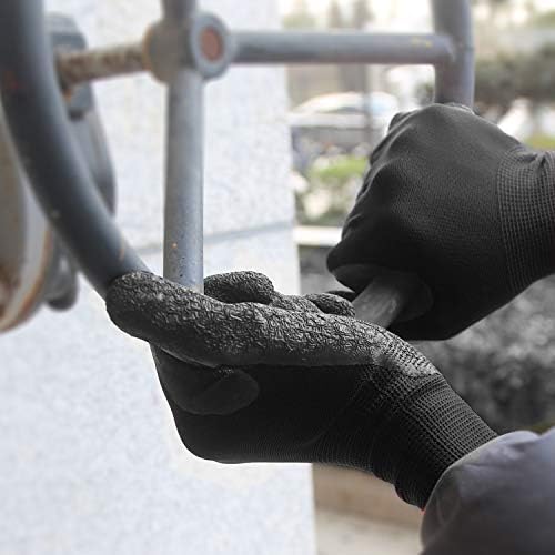 Evridwear Crinkle Latex Rubber Hand Coated Safety Work Gloves for Men Women General Multi Use Construction Warehouse Gardening Assembly Landscaping (M-Size Sizing) 120 Pairs Pack