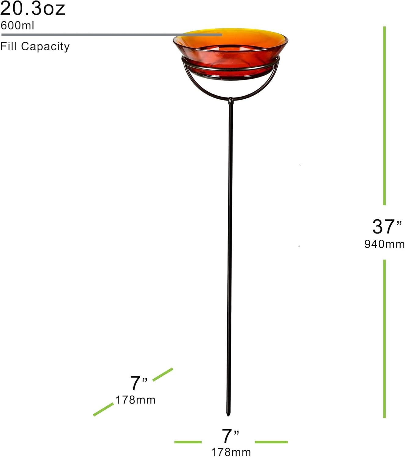 Cuban Garden Stake, M429-200-08, 37 Inch Tall, Orange