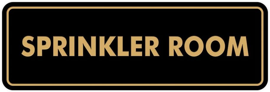 Signs ByLITA Standard Sprinkler Room Sign (Black/Gold) - Small