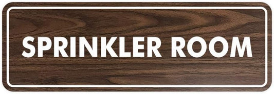 Signs ByLITA Standard Sprinkler Room Sign (Walnut) - Small