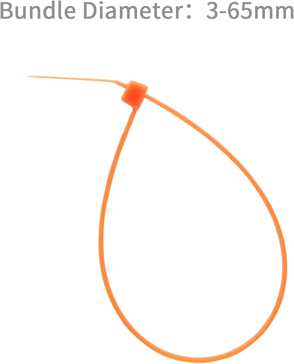 XINGO 10 Inch Cable Zip Ties (500 Pack), 40 Lbs Tensile Strength-Heavy Duty, Self-Locking Nylon Plastic Nylon Wire Ties for indoor and outdoor use(Orange)
