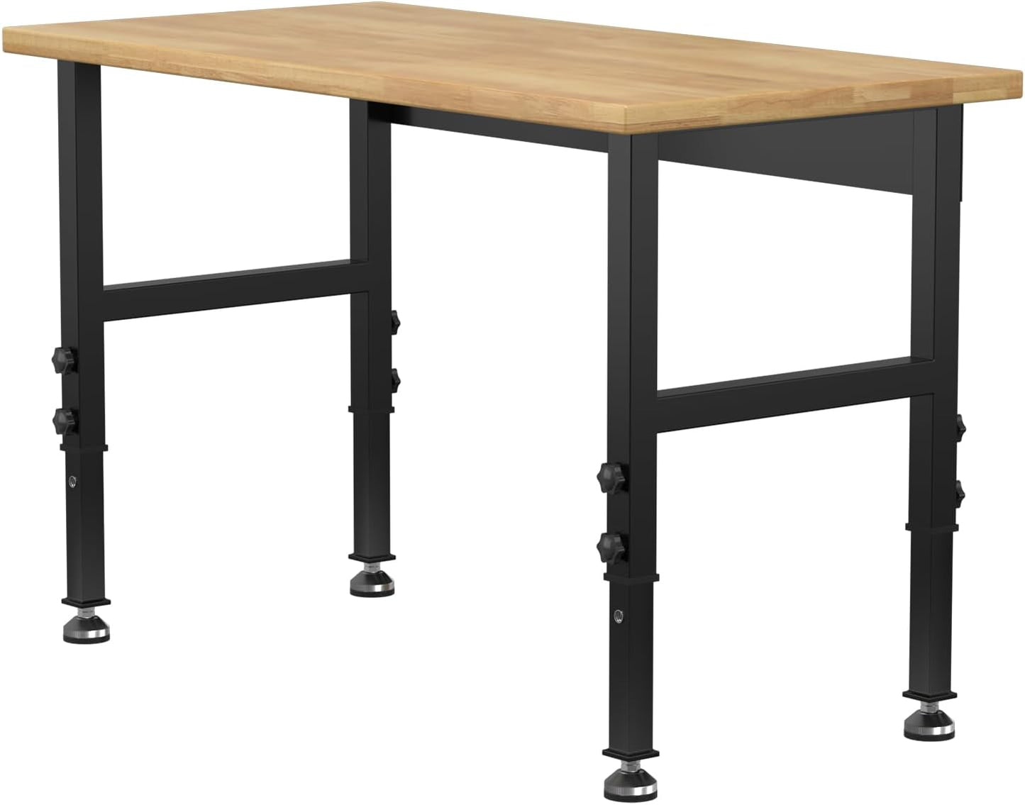 48" Adjustable Workbench,Heavy-Duty Work Table,3000 LBS Load Capacity Hardwood Workstation with Fixed feet,for Workshop, Garage