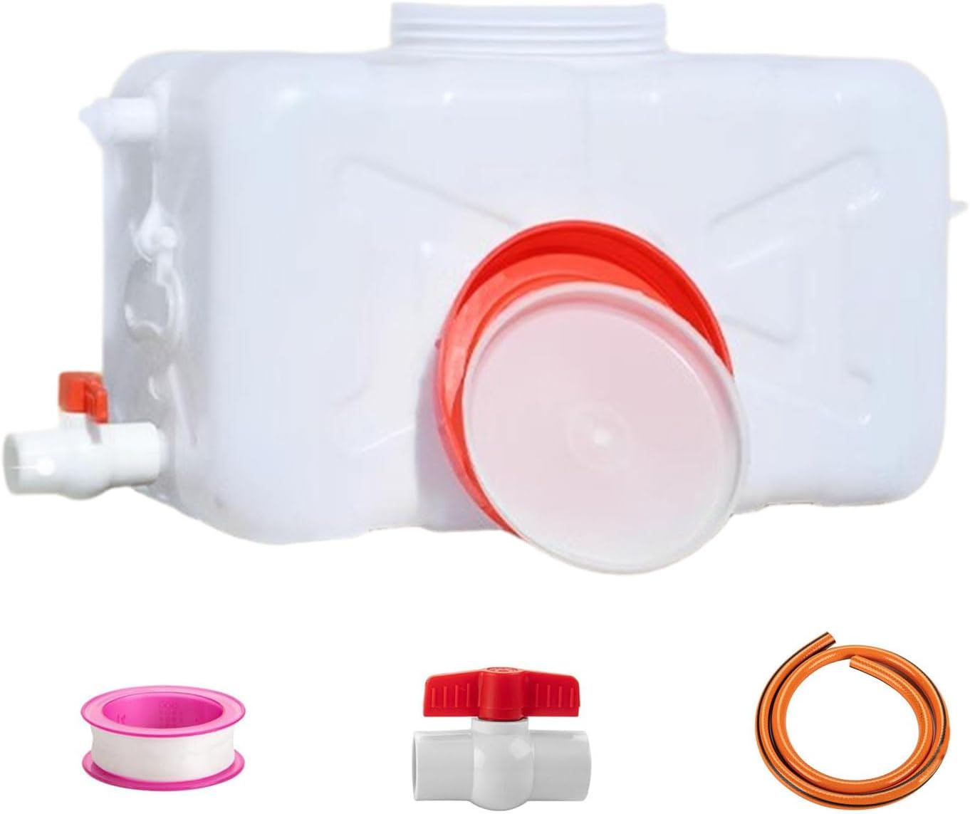 Large Capacity Water Container with Spigot Hose, Portable Water Storage Tank 52.8 Gallon No Leakage Camping Water Carrier for Emergency Vehicle Car Outdoor Hiking Picnic(Size:110L/29Gal)