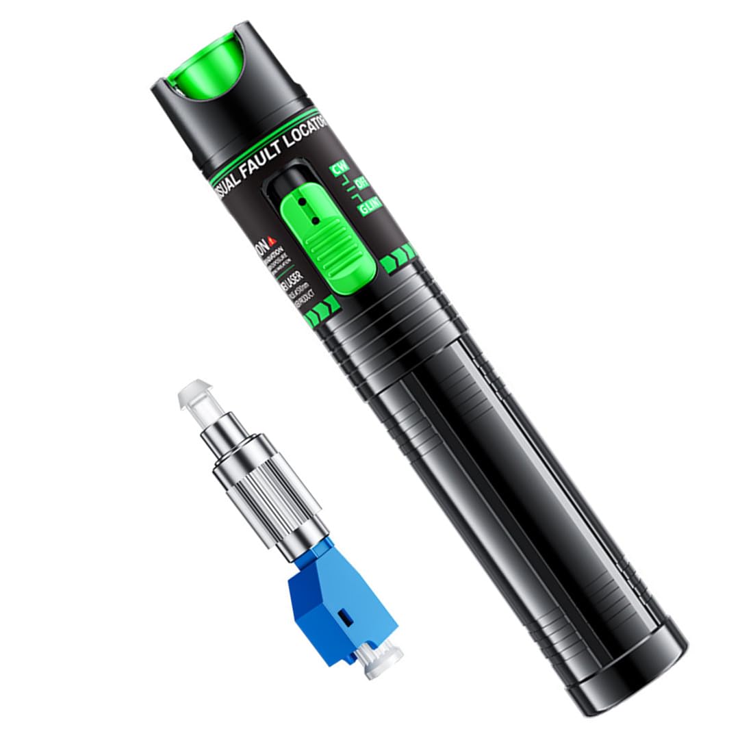 Visual Fault Locator - Green Light Fiber Optic Tester,510nm Wavelength, Compatible with SC/FC/ST/LC Interfaces, Ideal for Network