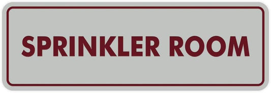 Signs ByLITA Standard Sprinkler Room Sign (Light Grey/Burgundy) - Large