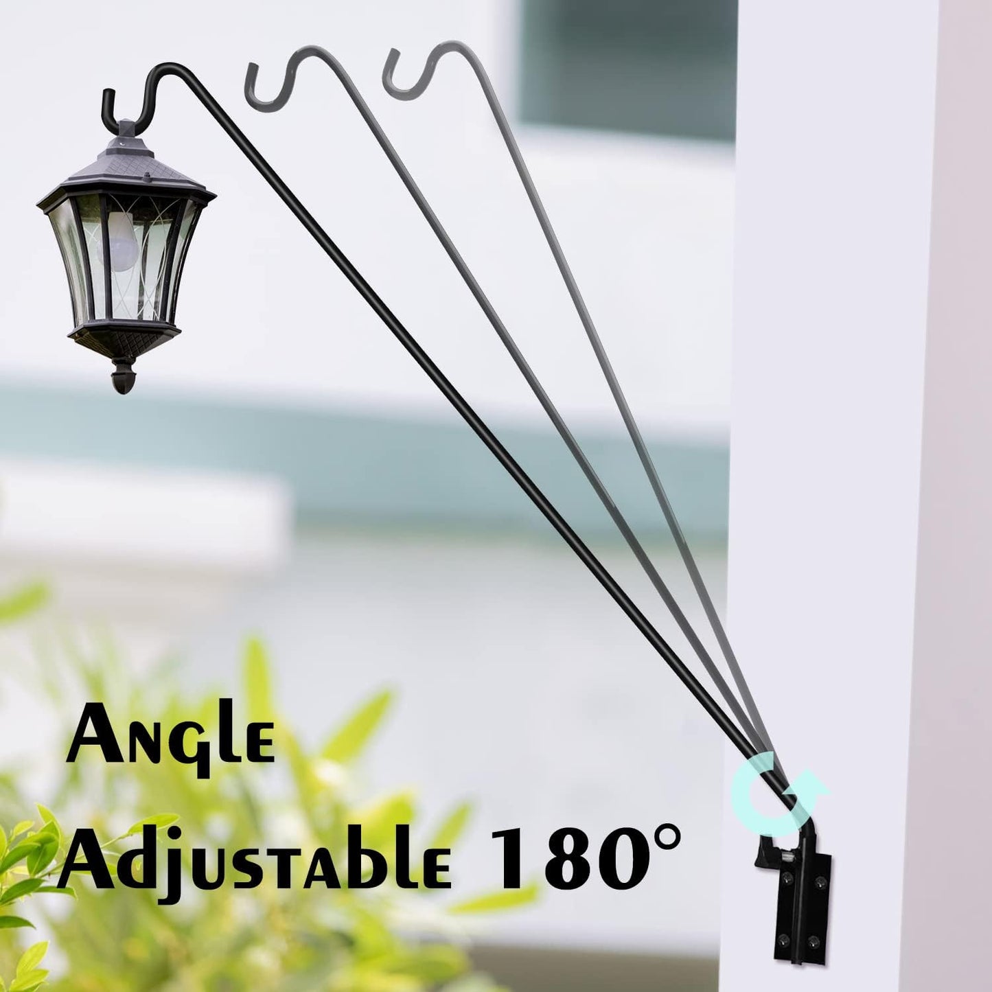 ERYTLLY 2 Packs Heavy Duty Deck Hook Wall Mounted, Extensible and Adjustable Deck Hook for Hanging Bird Feeder, Plants, Suet Baskets,Wind Chimes,Lanterns and More