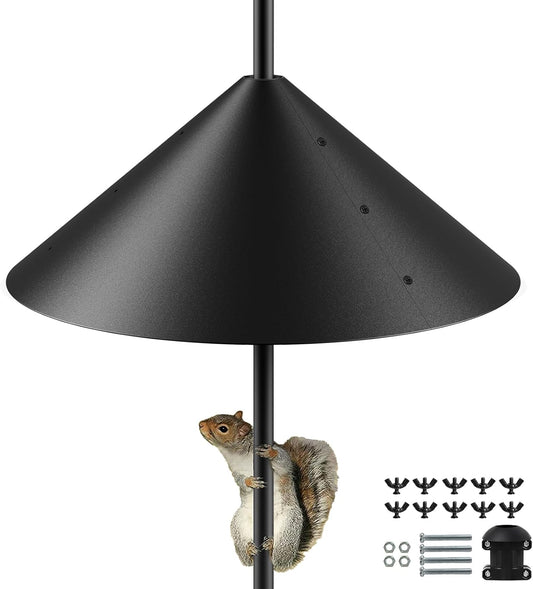 19 Inch Metal Squirrel Baffle for Bird Feeder Pole, Squirrel Proof for Bird Feeder, Bird House Guard for Shepherd’s Hook, Raccoon Stopper, Rust Chew Proof Heavy Duty