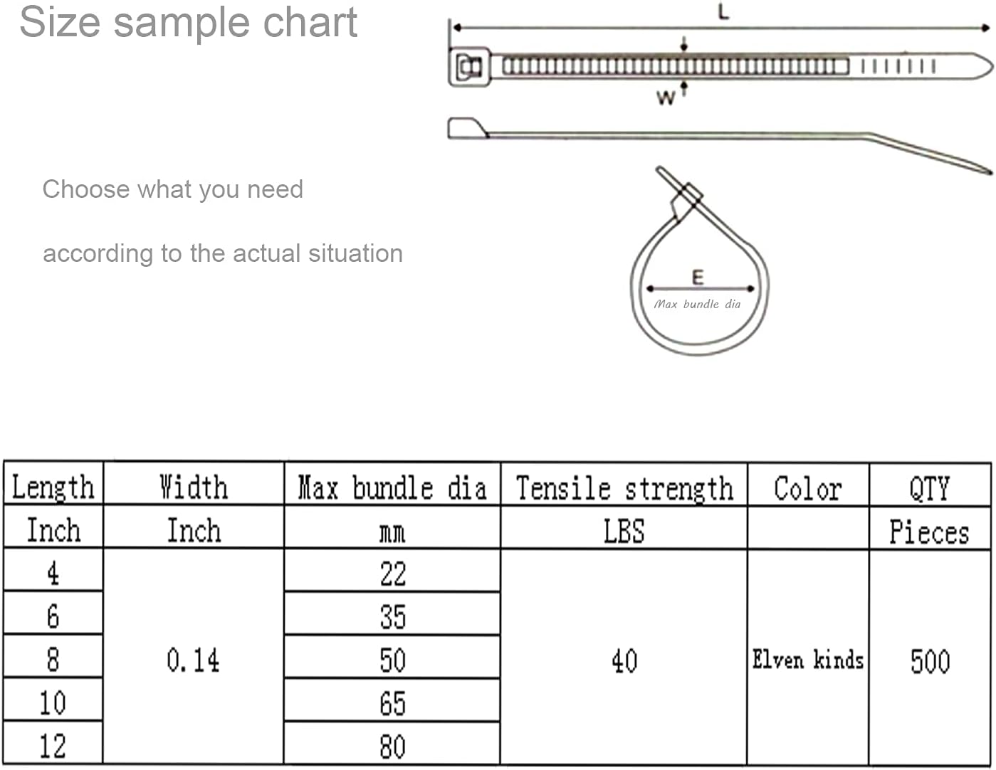 XINGO 8 Inch Green Cable Zip Ties (500 Pack), 40 Lbs Tensile Strength-Heavy Duty, Self-Locking Nylon Plastic Nylon Wire Ties for indoor and outdoor use