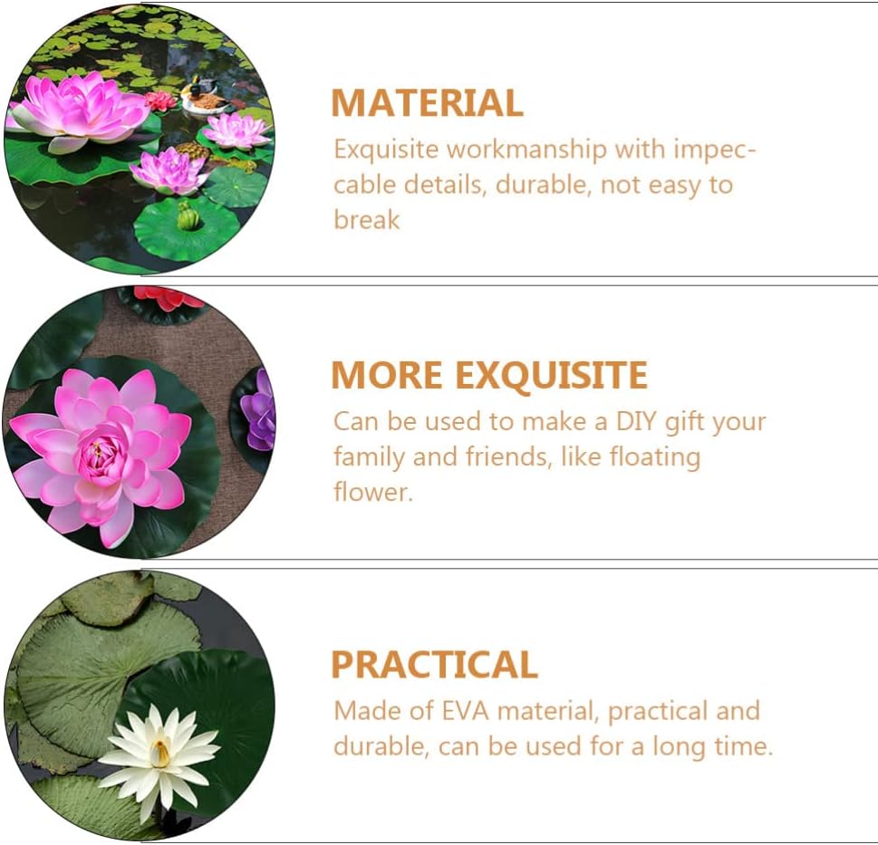 DOITOOL 3Pcs Artificial Floating Foam Lotus Leaves 23.6 Inch Large Artificial Water Lily Pads Ornaments for Patio Fish Pond Pool Aquarium Decor, Green