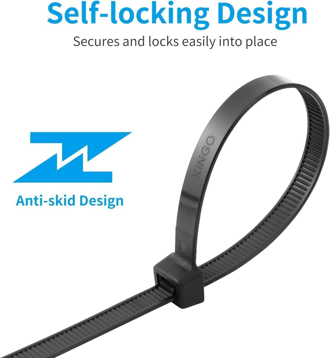 XINGO 16 Inch Green Zip Ties Heavy Duty 100 Pack, 120 LBS Tensile Strength, Premium Nylon Cable Wire Ties, Self-locking Plastic Ties for Indoor and Outdoor Use