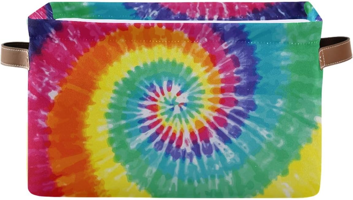Tie-Dye Rectangular Storage Basket Organizer Bin Shelf Baskets For Clothes Gifts For Home Office Dorm