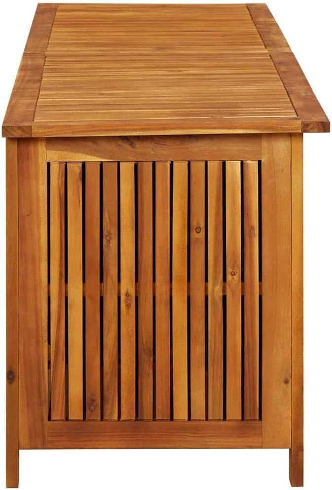 vidaXL Outdoor Storage Box, [Load Capacity Gallon] Deck Box with Gas-Lift Lid, Storage Chest with Water-Resistant Zippered Bag Inside, 68.9''x19.7''x22.8'', Solid Acacia Wood