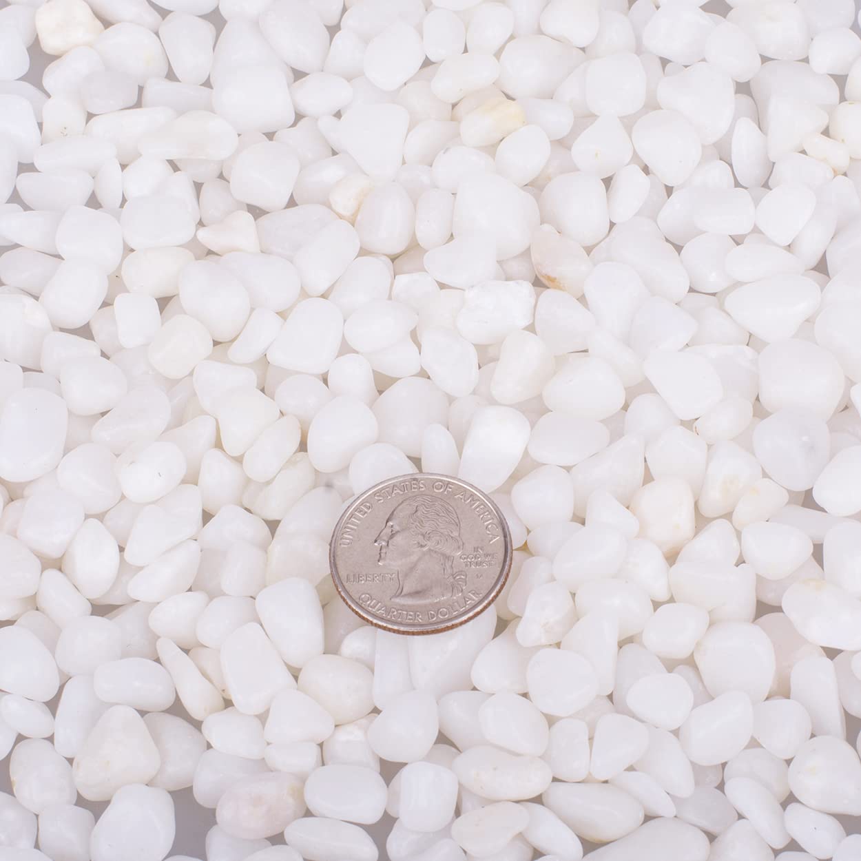HOT SEAL 2.0 LB White Aquarium Gravel Pebbles 3/8", Natural Decorative Aquarium Substrate Small River Rocks, Mini Pebbles Stone for Fish Tank, Aquatic Plant Bonsai, Hydrophyte