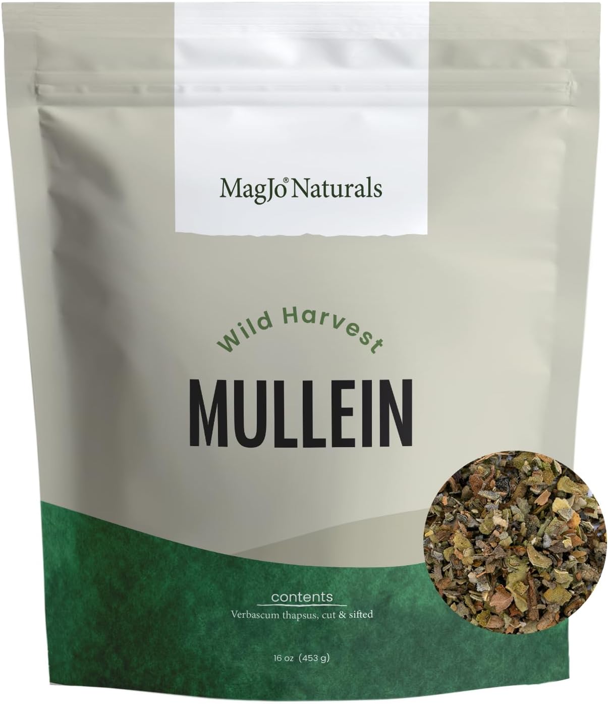 MagJo Naturals, Mullein Leaf (16 oz) Cut and Sifted, Wild-Crafted, gordolobo tea, leaves, Verbascum
