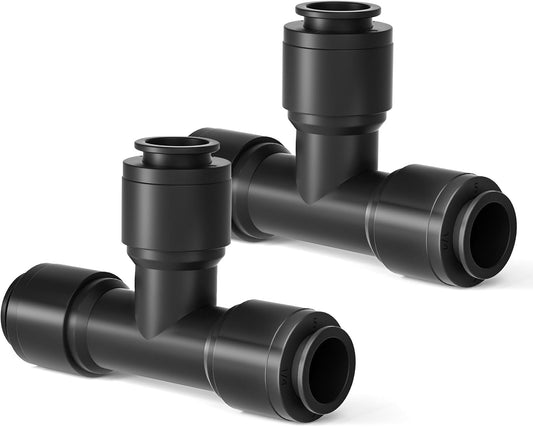 MIXC Quick Connect 1/4" Drip Irrigation Tee Connectors, Universal Barbed Fittings for 1/4" Tubing, Leak-Free Solution for Sprinkler & Drip Systems, 15 Pack