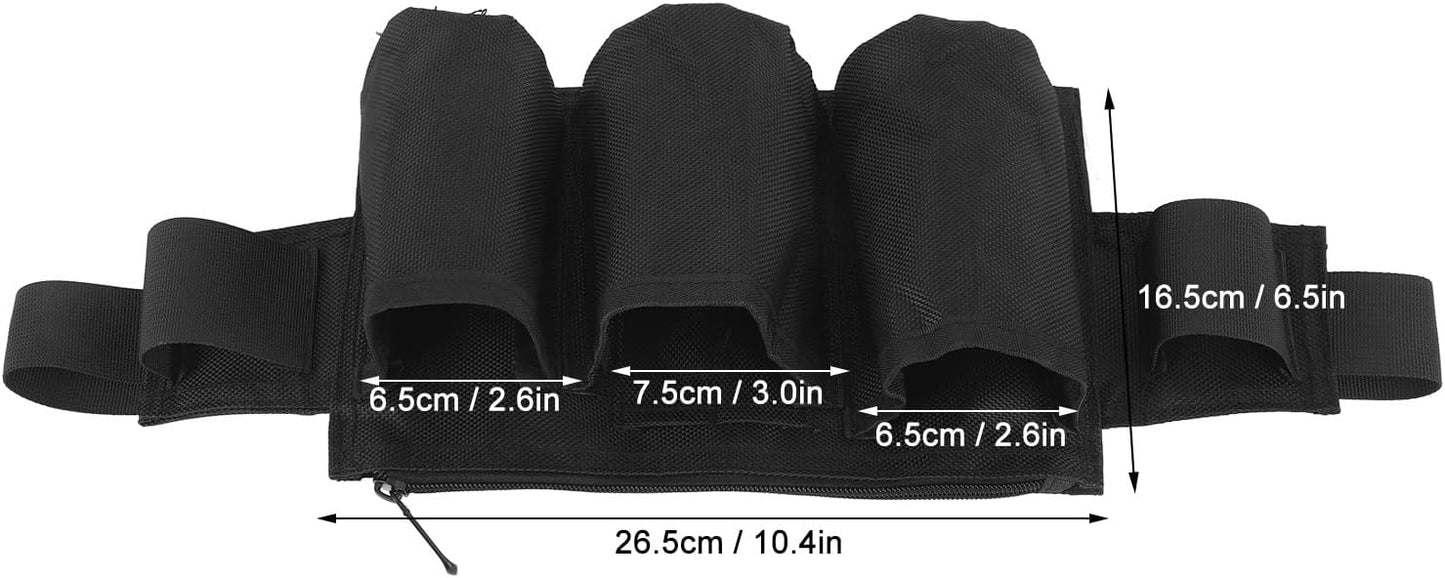 Garden Tool Belt, 6 Pockets 2 Straps Waterproof Oxford Fabric Adjustable Gardening Tool Pouch for Family Camping Outdoor,Gardening Tool Waist Bag Belt (black)