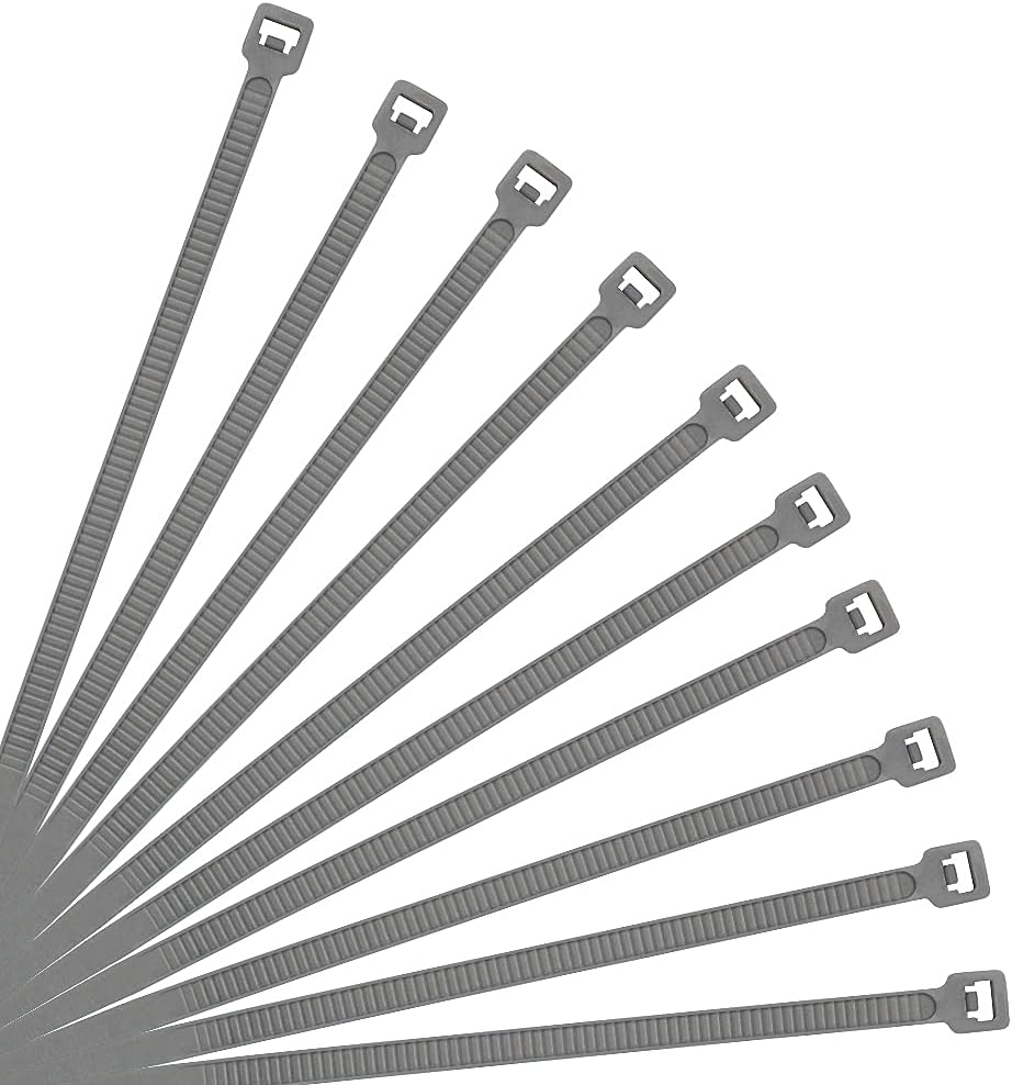 XINGO Nylon Cable Zip Ties Self Locking Plastic Wire Ties with 40 Lbs Tensile Strength for Indoor and Outdoor 12 Inch 500 Pack Silver Grey
