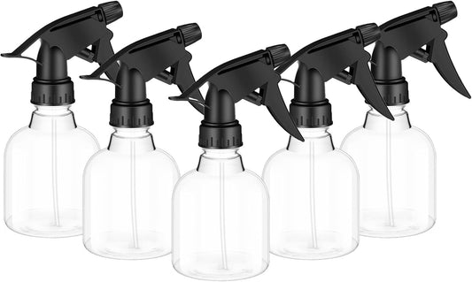 5 PCS Plastic Spray Bottles 8 oz Empty Spray Bottle with Adjustable Nozzle Mini Spray Bottle Liquid Sprayer for Kitchen Cleaning Hair Bath Beauty Spa Water Plants