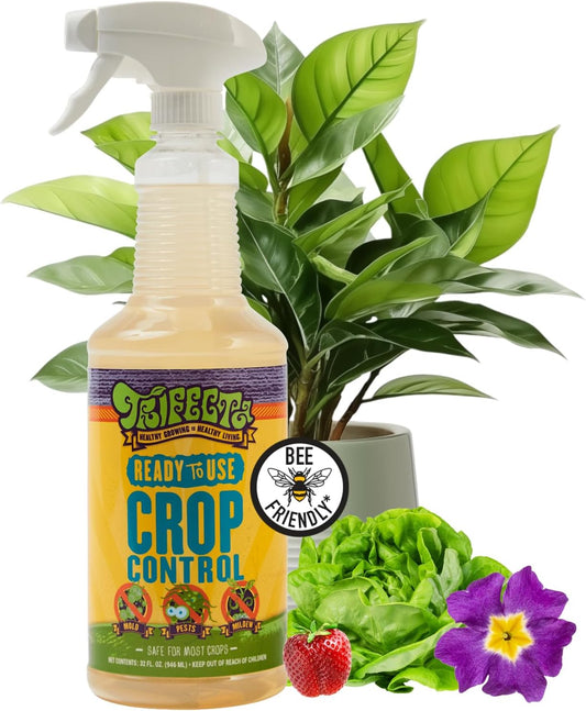 Trifecta Crop Control Ready to Use Maximum Strength Natural Pesticide, Fungicide, Miticide, Insecticide, Help Defeat Spider Mites, Powdery Mildew, Botrytis and Mold on Plants 32 OZ Size