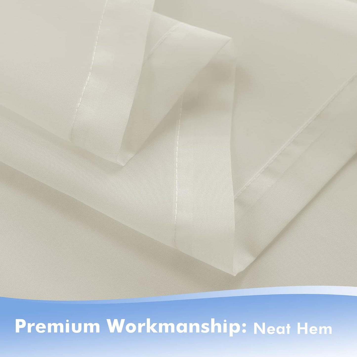 HolidayIdeas Beige Outdoor Sheer Curtains for Patio Waterproof, 6 Panels - 54 x 84 Inch - Light Filtering Voile Outside Curtains Grommet Drapes for Front Porch, Gazebo, Pergola, Backyard