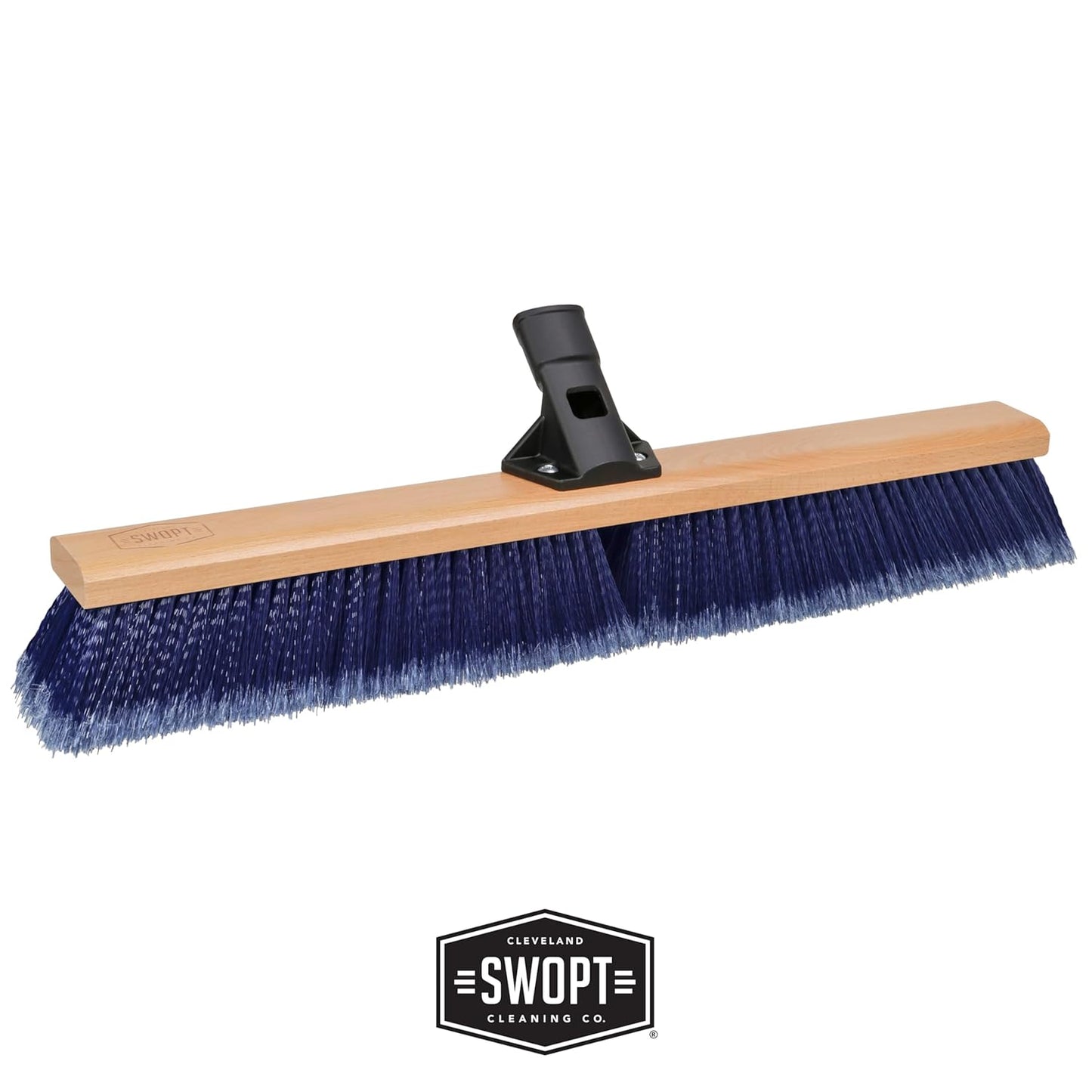 SWOPT 24” Floor Squeegee, 24” Multi-Surface Push Broom + 60" EVA Foam Comfort Grip Wooden Handle, Combo — 2 Cleaning Heads with Long Handle Interchangeable with SWOPT Cleaning Heads