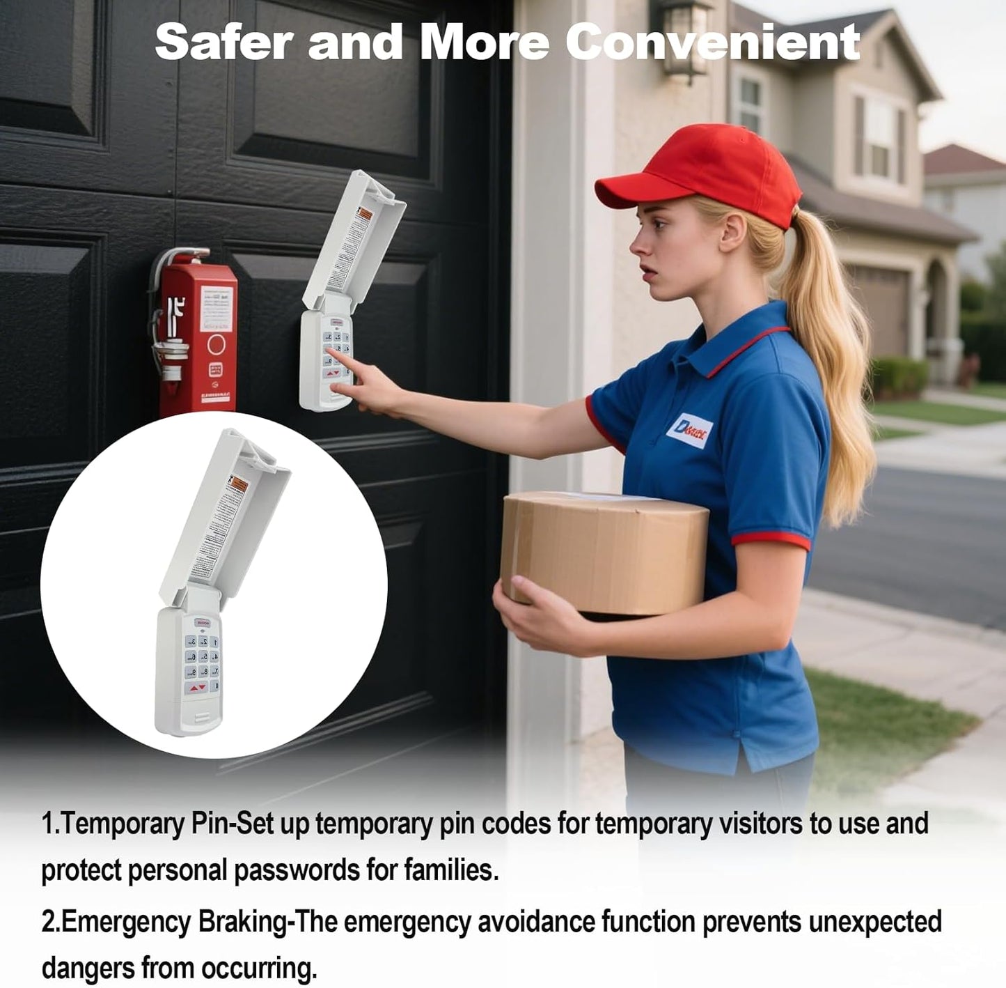 Universal Garage Door Opener Keypad Compatible with Genie/Liftmaster/Chamberlain/Craftsman/Linear/Wayne Garage Door Opener Keypad Replacement Both Works for DIP Switch and Smart Learn Button