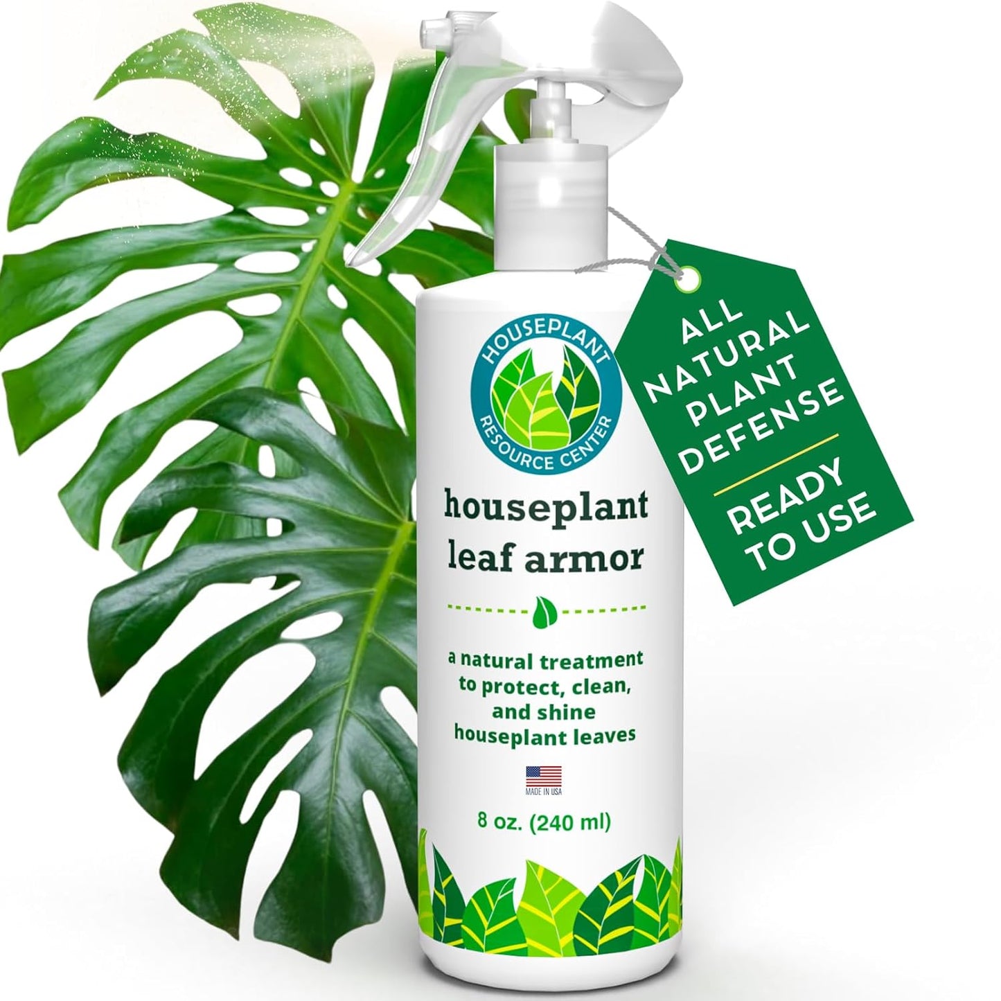 Leaf Armor Spray for Houseplants – Protects Against Fungal Leaf Spots, Bacteria, Pathogens & Yellowing | Gentle & Natural Phosphite Formula | Ready-to-Use | Made in USA – 8 oz