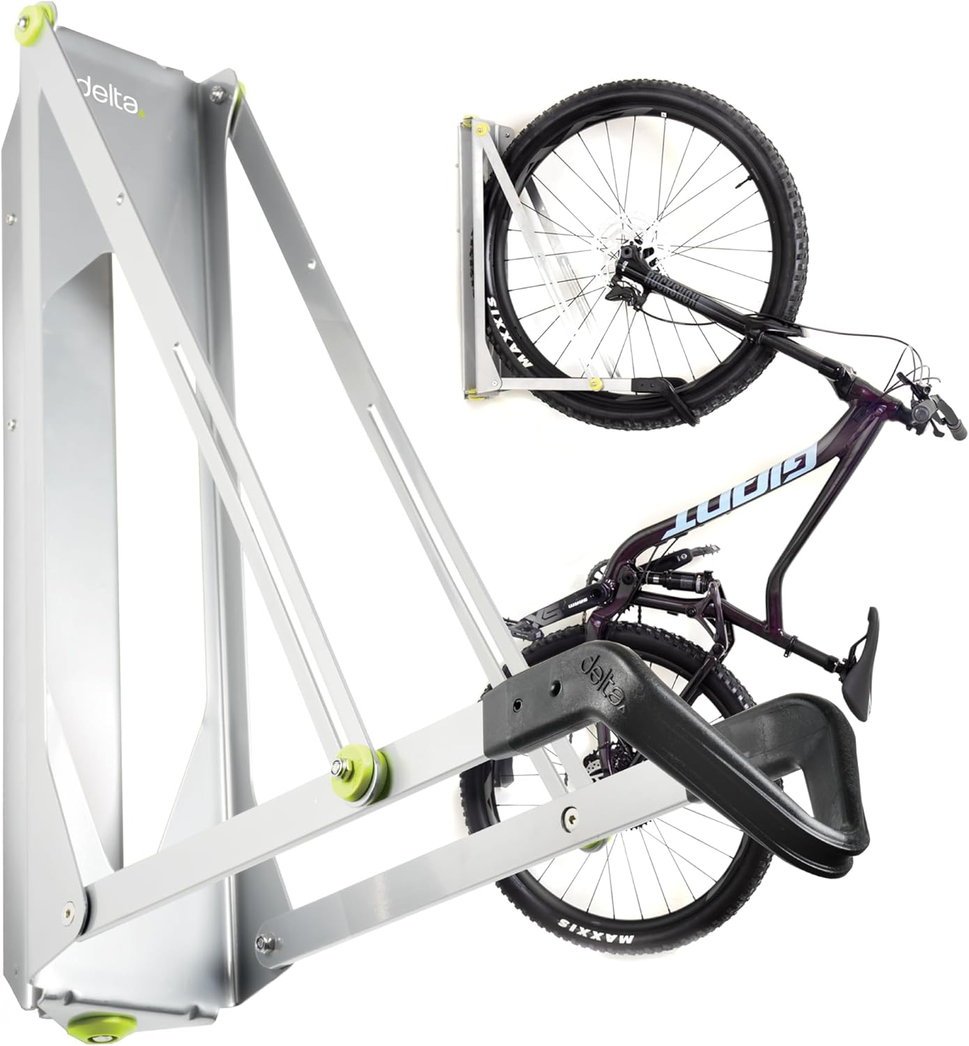 Pivot Bike Storage Rack by Delta Cycle - Bike Rack Garage Wall Mount Swivels to Save Space - No Lifting Required Vertical Bike Rack - Indoor Bike Storage Wall Hanger Holds Up to 100 lbs