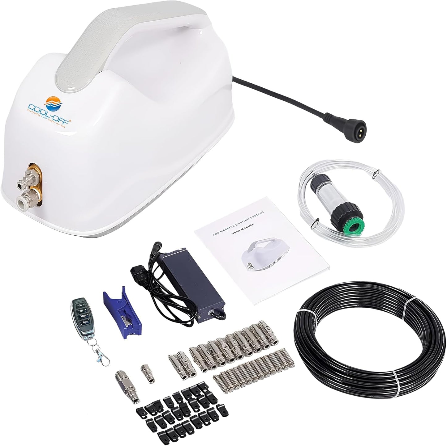 High Pressure Misting System, 750PSI Piston Pump Patio Mister System with Remote Control and 0.008" 7 Nozzles, DIY Misters for Cooling Outdoor Backyard, Dining Areas, Patio Lounging Zones