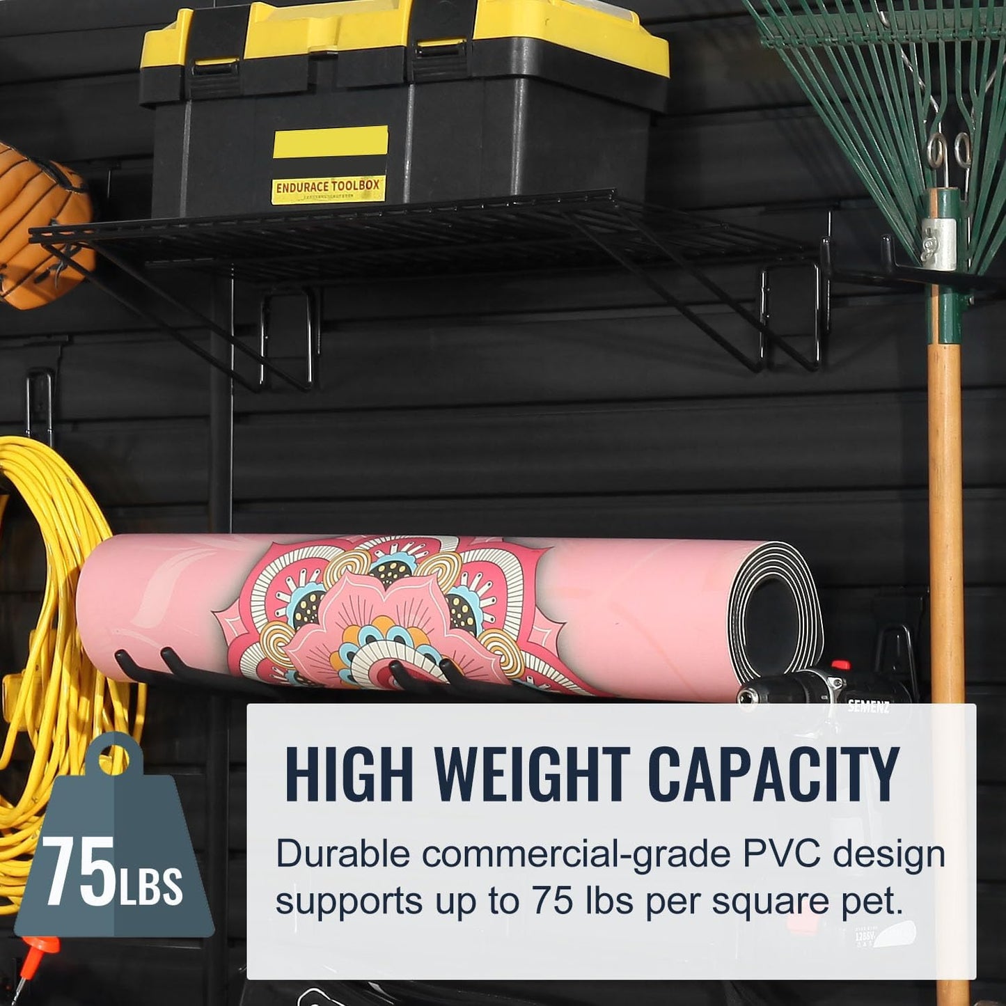 Slatwall Panel Garage Organizer PVC Slatwall Heavy Duty Wall Mounted Rack, Interlocking Slat Wall Panels for Tool Organization Peg Board(White 4 x 2 ft)