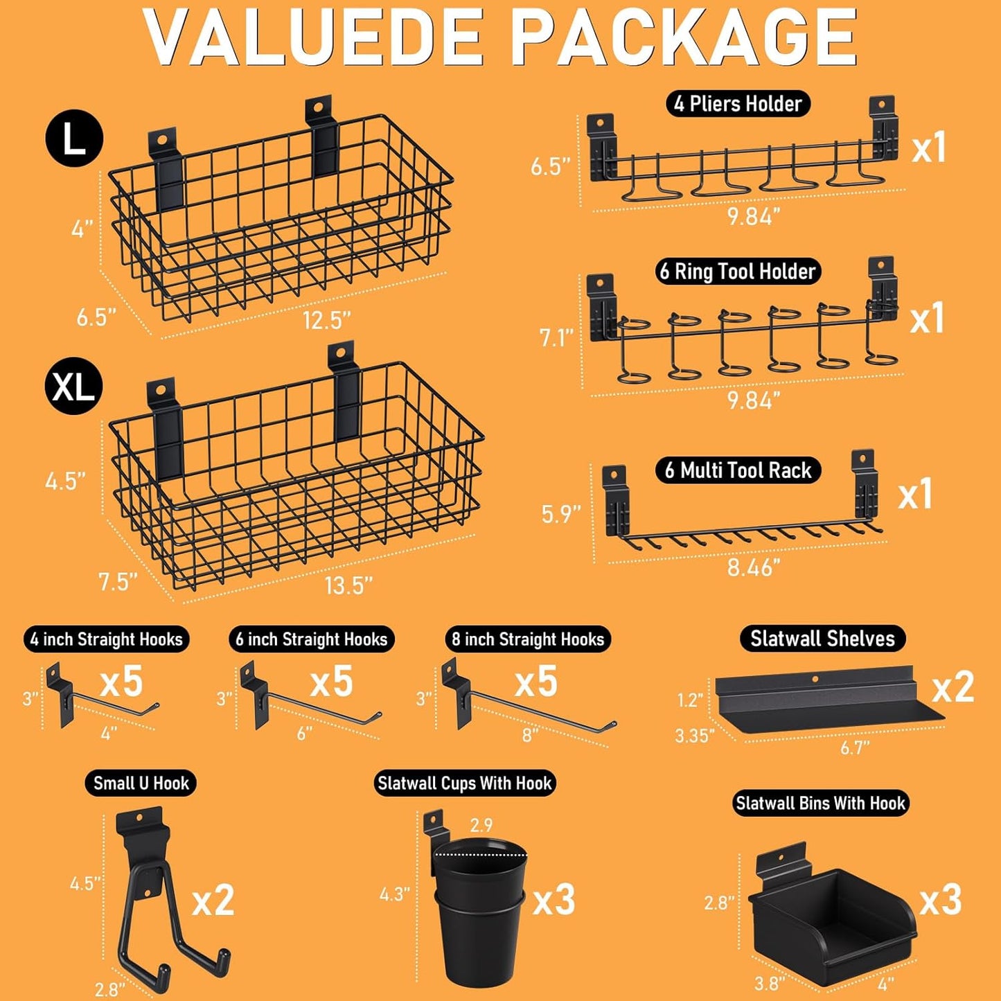 INCLY 30PCS Slatwall Accessories Set with Slatwall Baskets, Slatwall Hooks, Slatwall Shelves, Slatwall Bins, Slatwall Cups, Heavy Duty Slat Wall Accessory for Garage Room Shop Organizing Display