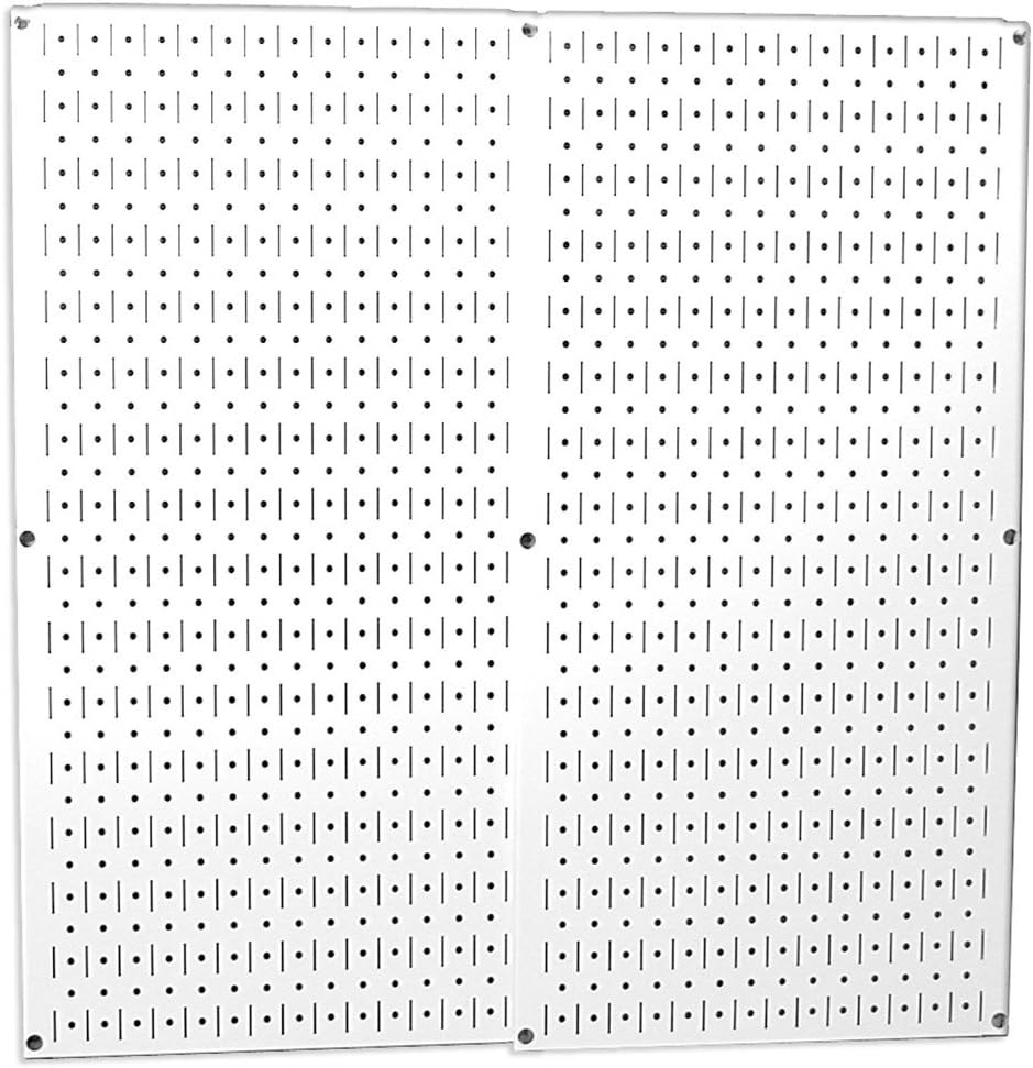 Wall Control Pegboard Organizer 4 ft. Metal Standard Tool Storage Kit With White Toolboard and Accessories - 30-P-3232W