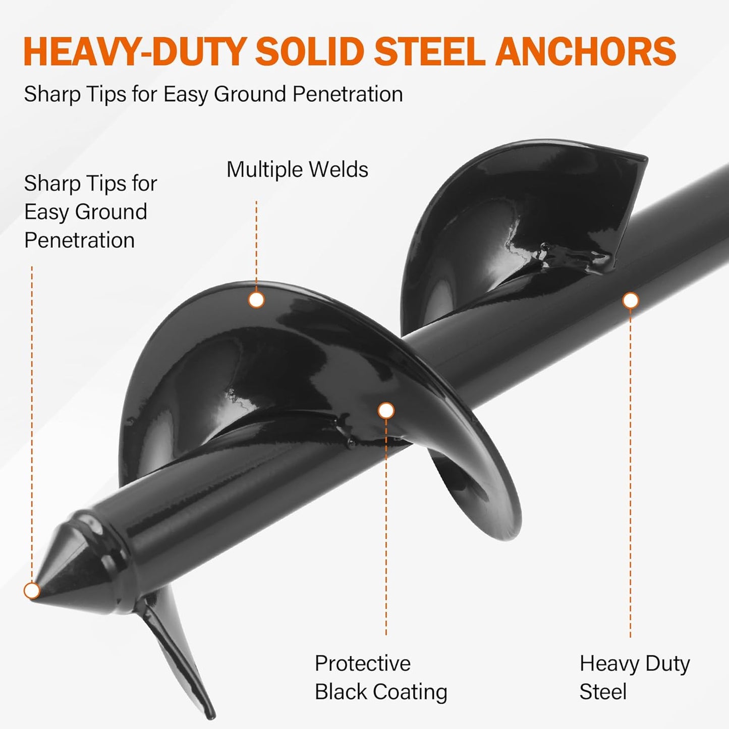 KENDO Auger Drill Bit for Planting Set of 1, Garden Ground Earth Spiral Drill Bits and Bulb Planter Tool for 3/8" Hex Drive Drill, for Post Hole Digger, Bulb Bedding Digging, Plant Rapid Planter