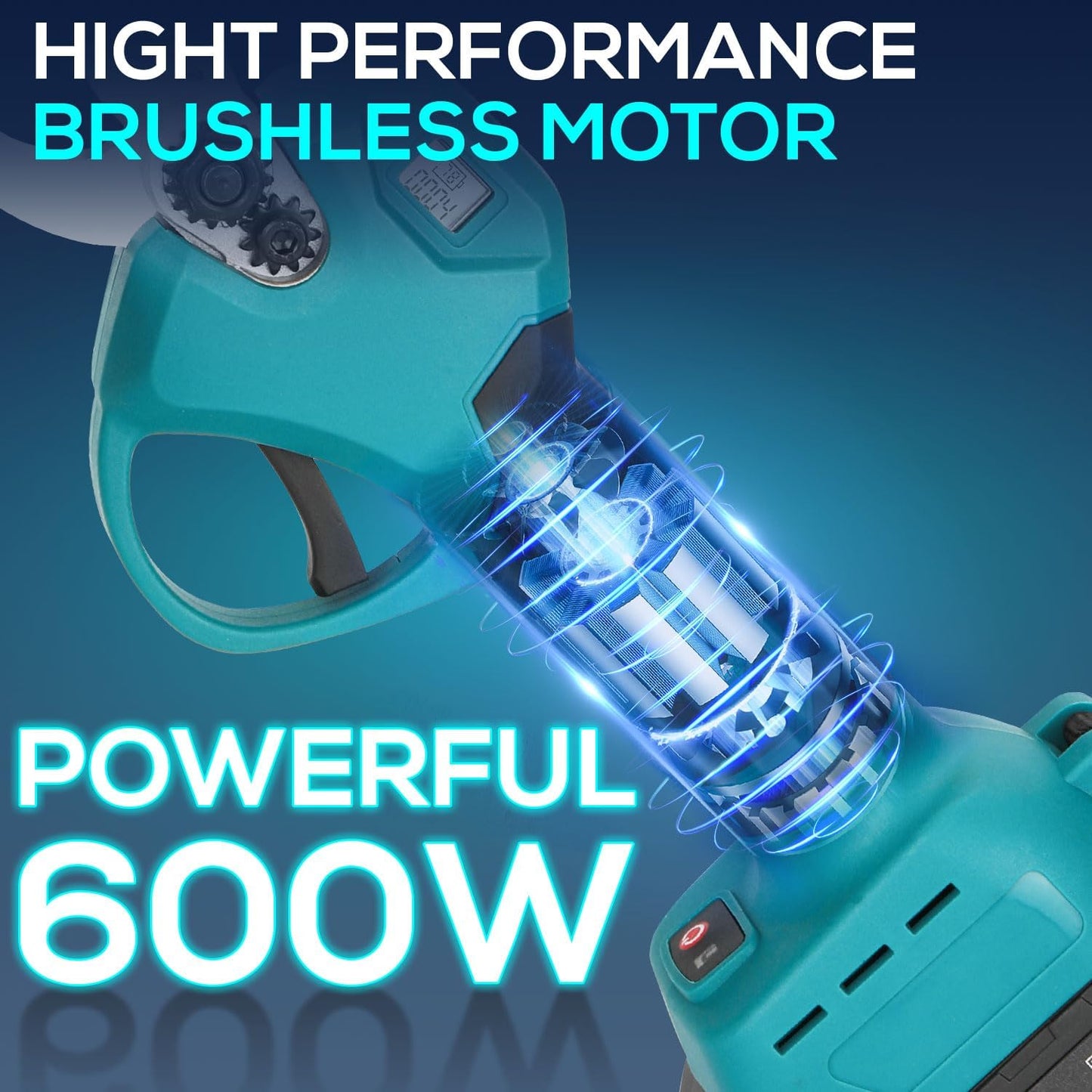 Electric Pruning Shears, Cordless Electric Scissors with 2 PCS Rechargeable 48V 2.0 Ah Batteries & 2 Blades, 1.6" Cutting Diameter Pruning Shears Garden Tool for Tree Trimming Branch Cutter