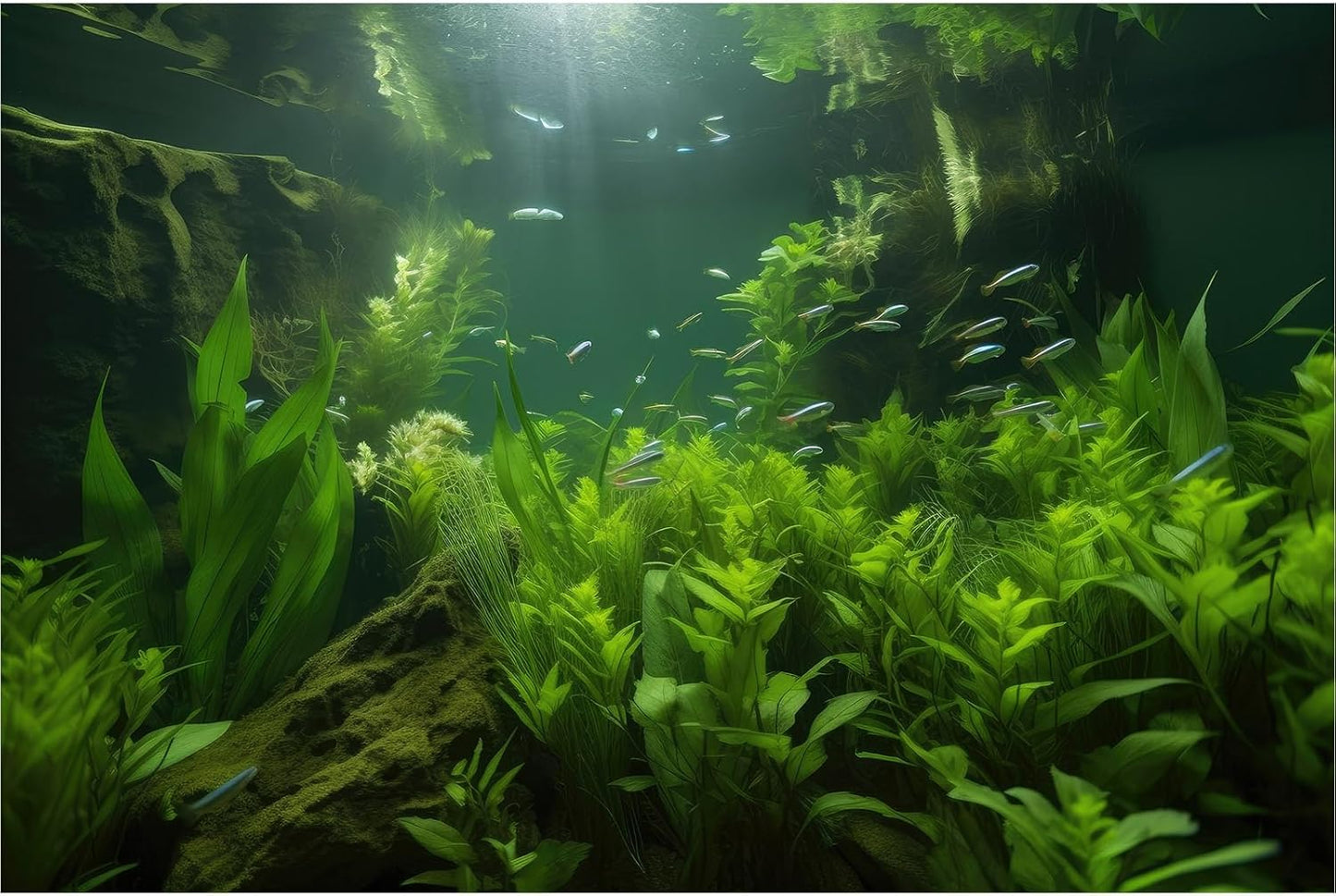 Aquarium Background Lush Aquatic Plants Seagrasses Terrarium Background Redwood Root Moss Tropical Style Green Underwater Plants Fish Tank Background Under The Sea Reptile Tank Backdrop 72x24in