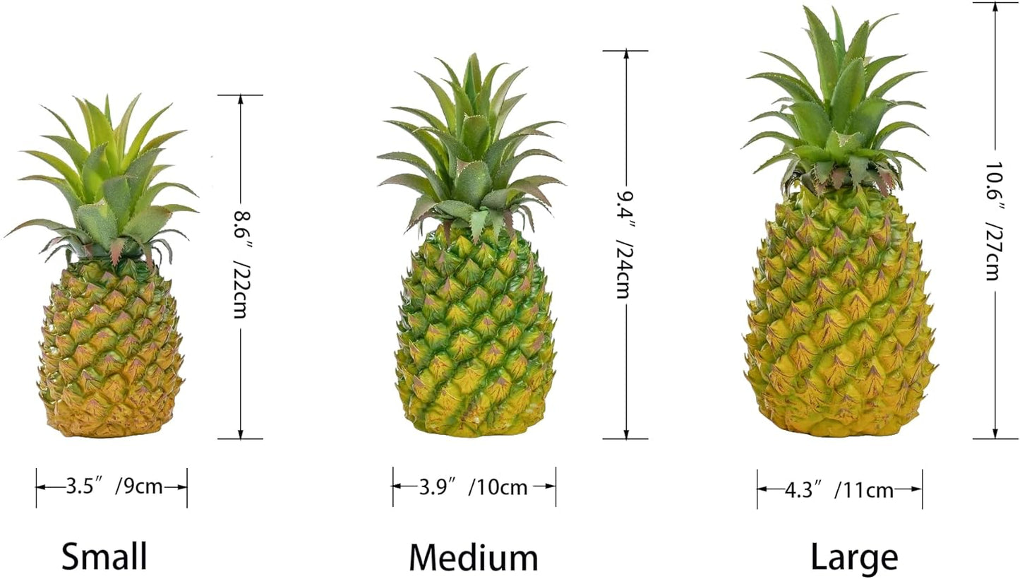 QIRMIZI 2 Pack Artificial Pineapple -Simulated Fruit Decoration, Lifelike Fake Fruit Model, Perfect for Home Decor, Kitchen, Party & Photography Prop – Realistic & Eco-Friendly,Green Meduim