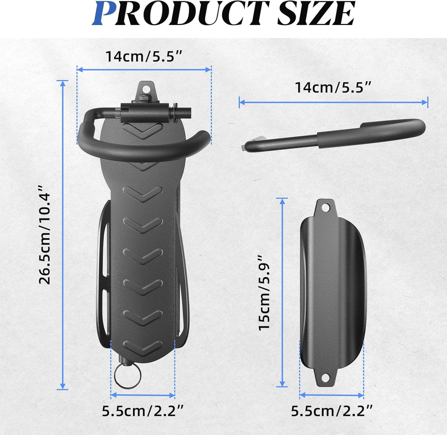 Goovilla Swivel Bike Wall Mount 2 Pack, Space Saving Bike Hangers for Garage with Screw and Easy Installation, Metal Vertical Bike Rack Wall Mount Holds up to 66.2lbs with No-scratch Protection, Black