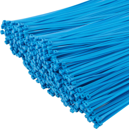 XINGO 1000 PCS Blue Zip Ties 12 Inch, 60 LBS Tensile Strength, Self-Locking Nylon Plastic Nylon PA66 Wire Ties for Indoor and Outdoor Use