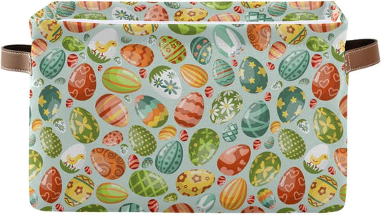 Easter Egg Rectangular Storage Basket Organizer Bin Shelf Baskets For Clothes Gifts For Home Office Dorm