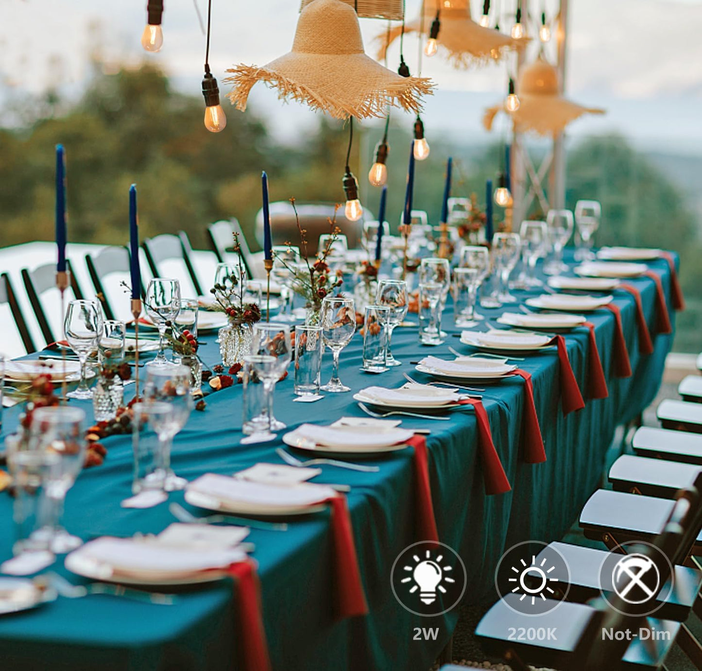 S14 Replacement LED Light Bulbs, Shatterproof & Waterproof 2W S14 LED Bulbs, Outdoor String Lights , E26 Base Patio Edison LED Light Bulbs, Warm White 2200K Plastic 150ML Non-Dimmable 48 Pack