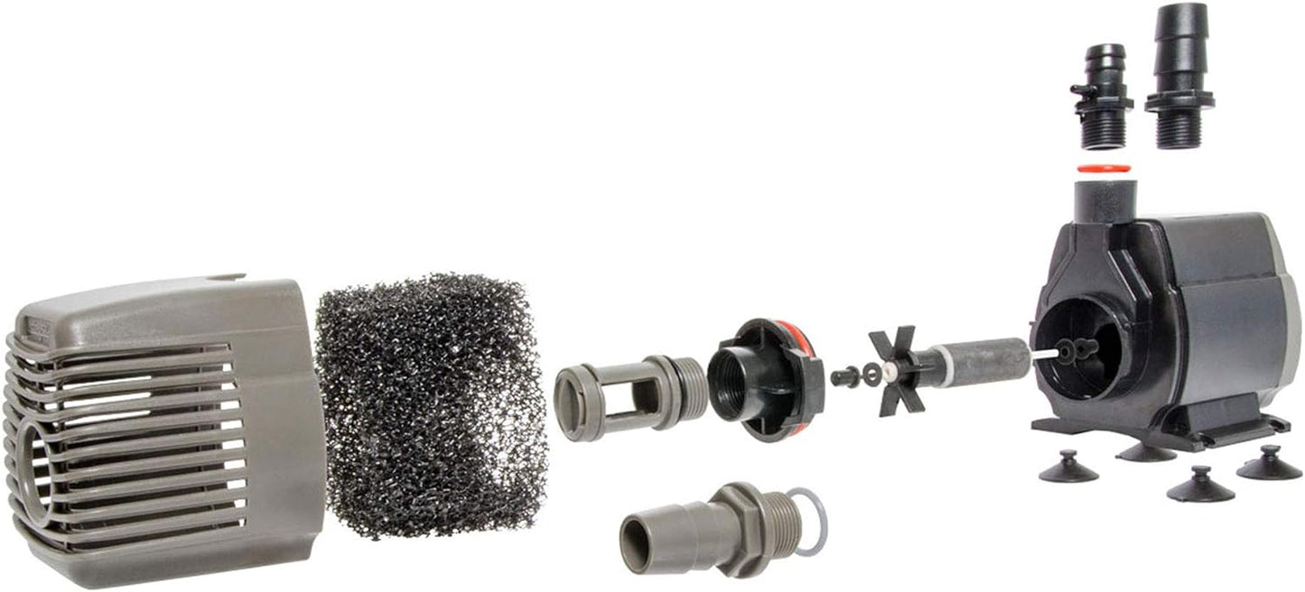 Hydrofarm AAPW1000 92-Watt 1110 GPH Indoor/Outdoor Hydroponic Aquarium Pond 6ft Power Cord for 55 Gallon Reservoirs Submersible Water Pump, Black