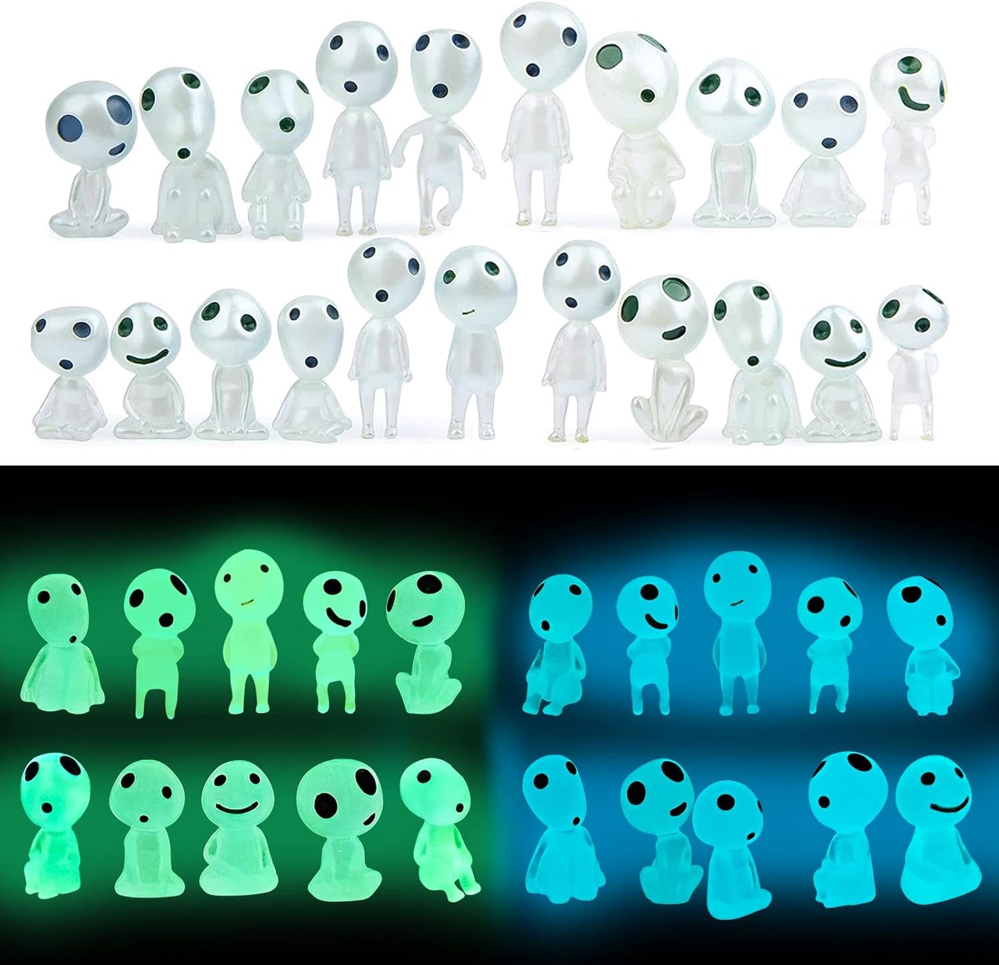 CCINEE 20Pcs Glow in Dark Tree Elves Fairy Luminous Ghost Micro Landscape Accessories Miniature Tree Elves Decoration for Garden Landscape Aquarium Dollhouse Potted Plants Decoration