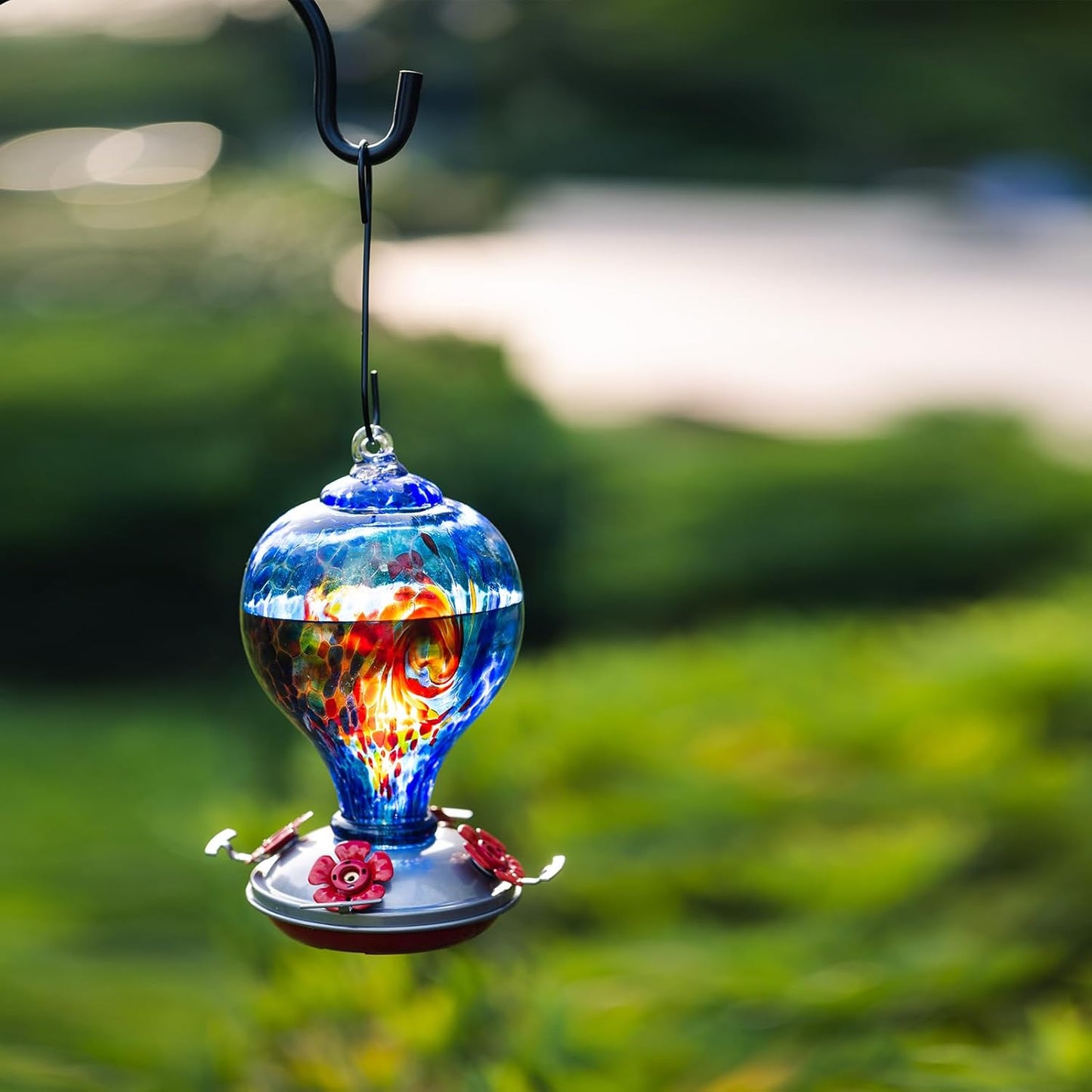 Hummingbird Feeders, 34OZ 4 Perch Ant Moat Leakproof, Garden Decor Bird Gifts (Starry Tides)