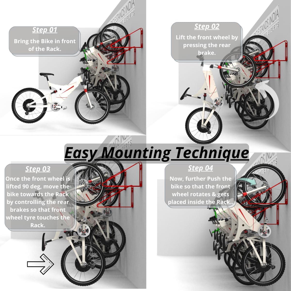 Bike Wall Mount Vertical Bike Hanger for Home Space Saving Rack Storage Mount for Garage or Home Bicycle Holder for Mountain Bikes Road Bikes Holds up to 77lbs Black,Pack of 2