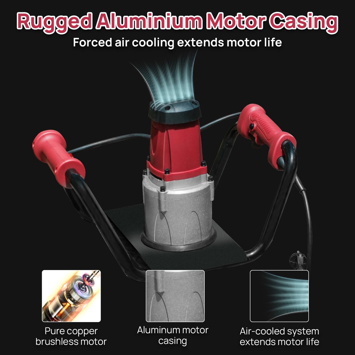 DC HOUSE 1500W Electric Post Hole Digger Earth Auger Hole Digger Digging Tools Auger with 6" Digging Bit Set with Reverse Function, Prune Farmland and Garden