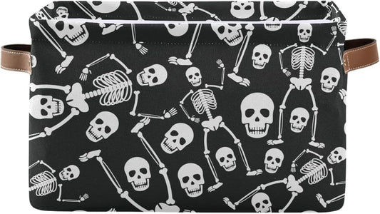 Skull Rectangular Storage Basket Organizer Bin Shelf Baskets For Clothes Gifts For Home Office Dorm